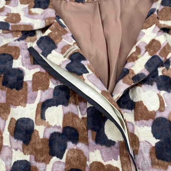 J.Crew Cotton Silk Blend Jaquard Print Short Sleeve Collared Fall Jacket Size 4 - Picture 5 of 13